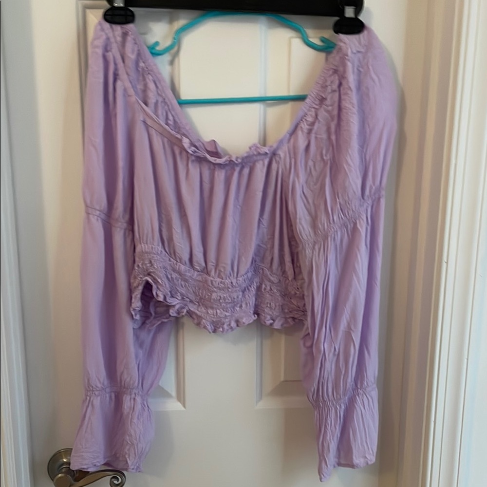 Lavender Off-Shoulder Blouse